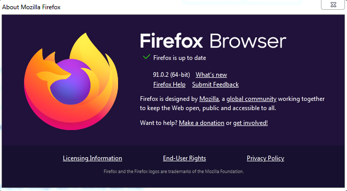 Make sure that your browser is always up to date